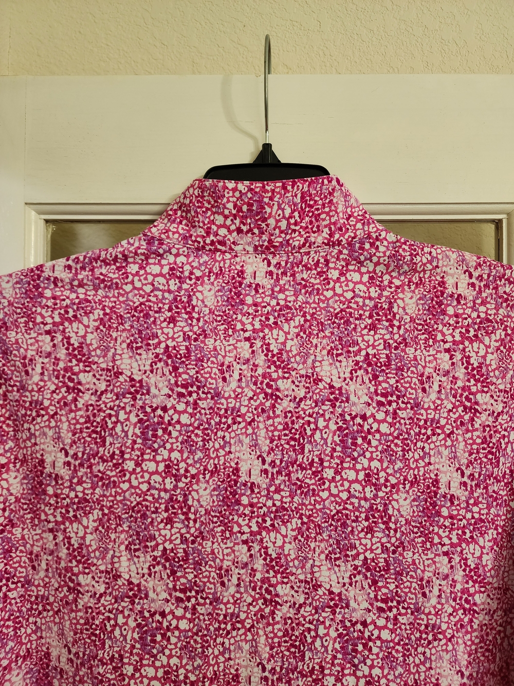 IBKUL XXL Pink Animal Print Mock Neck 1/4 Zip UPF 50 Golf Top - Picture 7 of 11